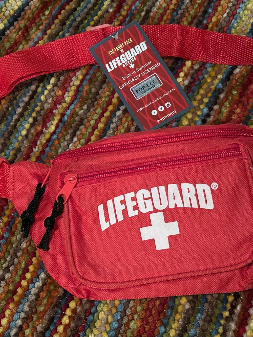 Lifeguard Red Fanny Pack - Official 3 zipper pockets NWT adjustable
